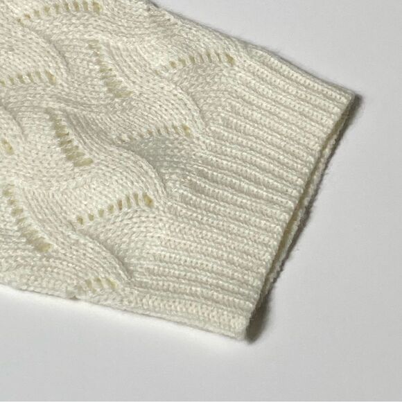 Andree by Unit White Knit Crochet Wide Scoop Neck Sweater Women's Size Large - Picture 5 of 16